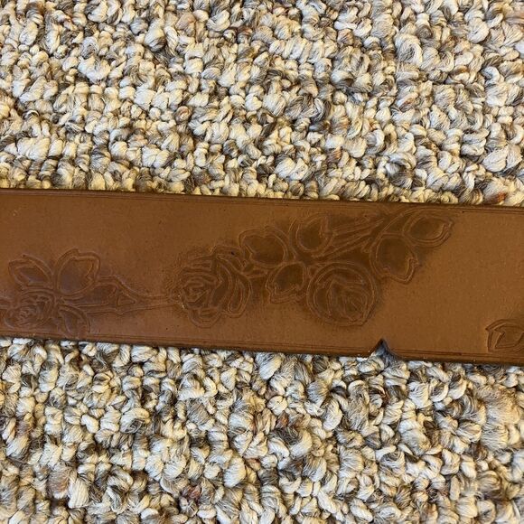 Lucky Brand Womens Genuine Leather Belt Size XS 30" Brown Floral Western Boho - Picture 5 of 12